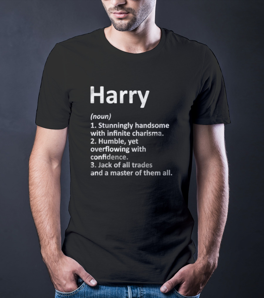 Harry Definition Noun Stunningly Handsome Humble Confident Master Of All T-Shirt