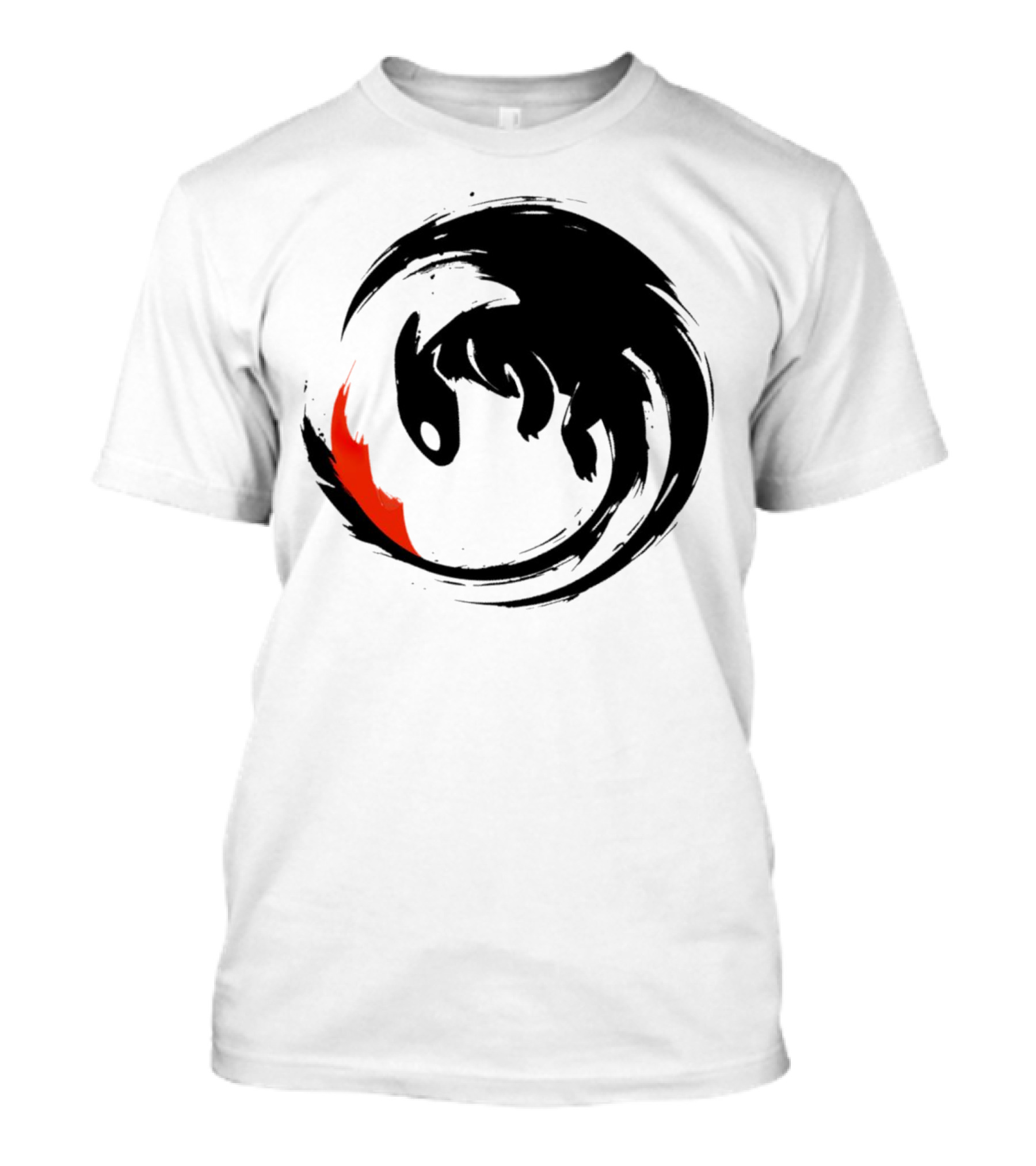 Toothless Night Fury Dragon Ying Yang T-Shirt