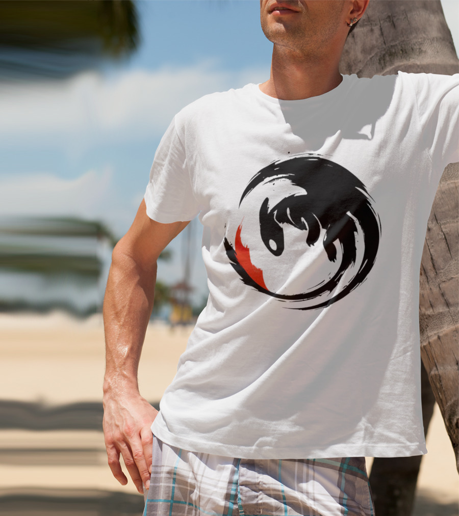Toothless Night Fury Dragon Ying Yang T-Shirt
