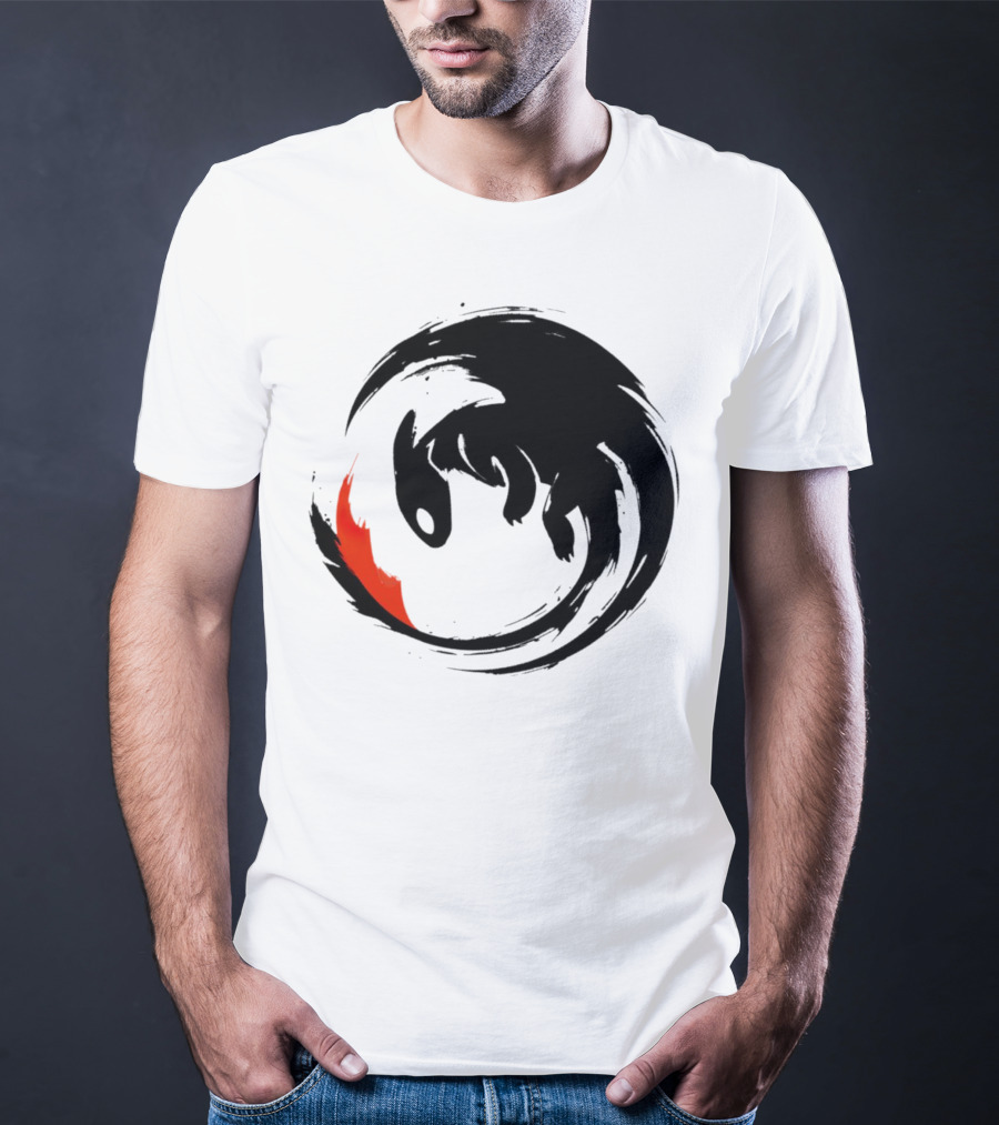 Toothless Night Fury Dragon Ying Yang T-Shirt