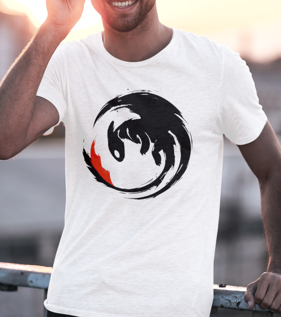 Toothless Night Fury Dragon Ying Yang T-Shirt