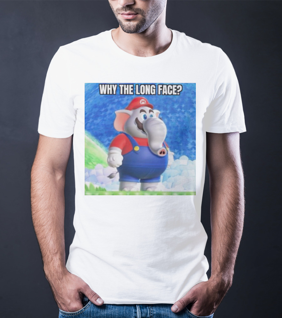 Mario Elephant Why The Long Face? T-Shirt