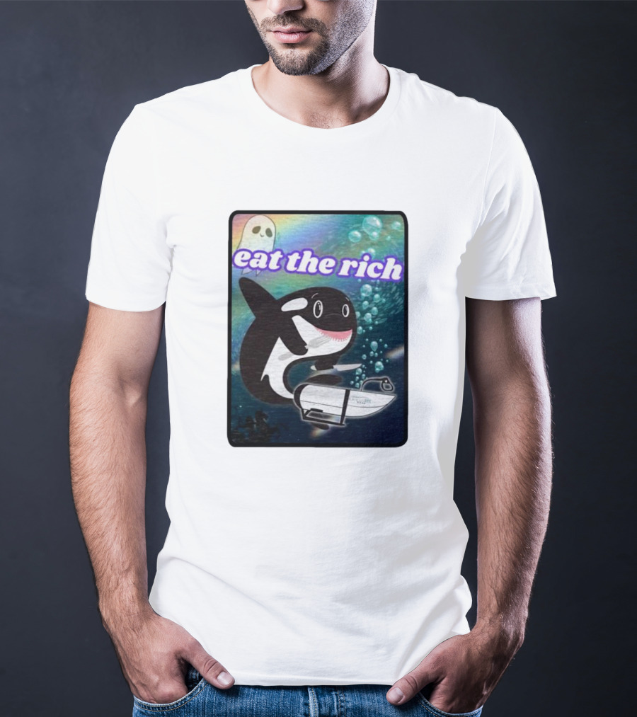 Orca Eat The Rich Oceangate Submarine Ghost Bubbles T-Shirt