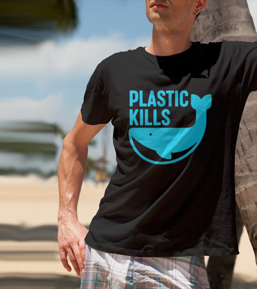 Plastic Kills Whale Conservation Message T-Shirt