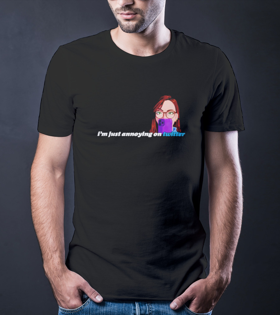 I’m Just Annoying On Twitter Redhead Glasses Smartphone T-Shirt