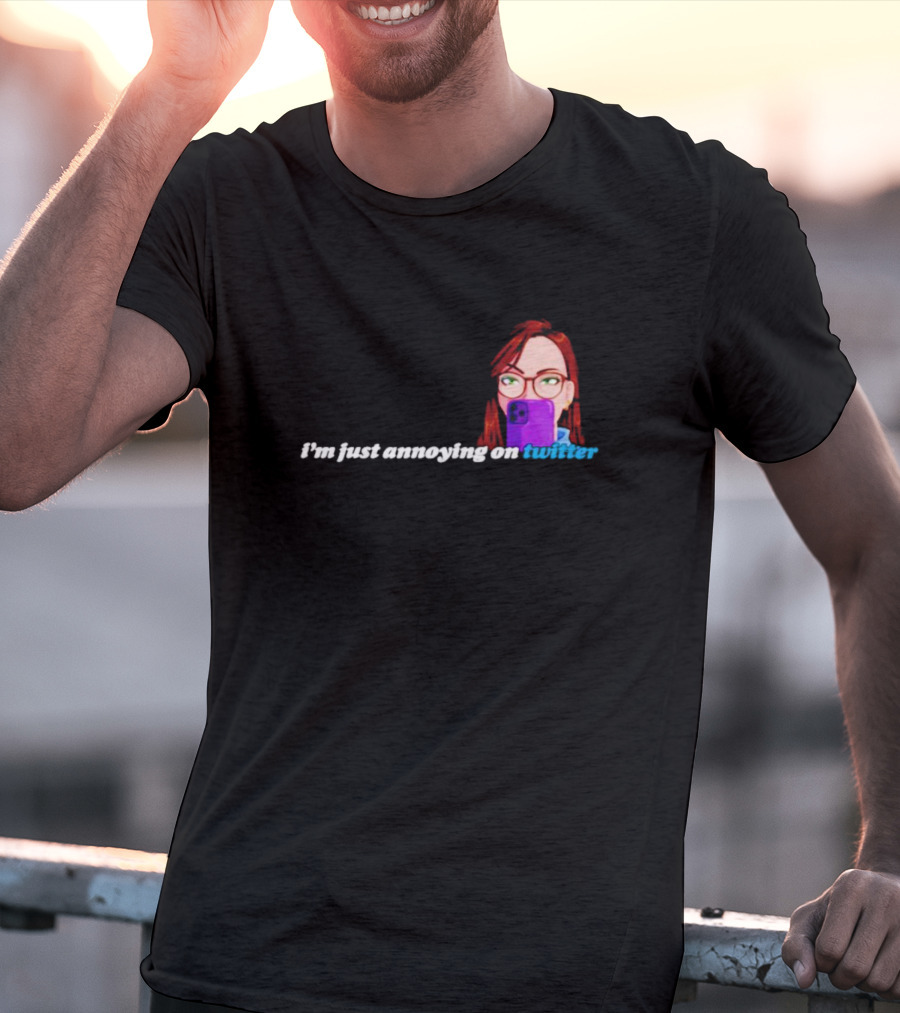 I’m Just Annoying On Twitter Redhead Glasses Smartphone T-Shirt