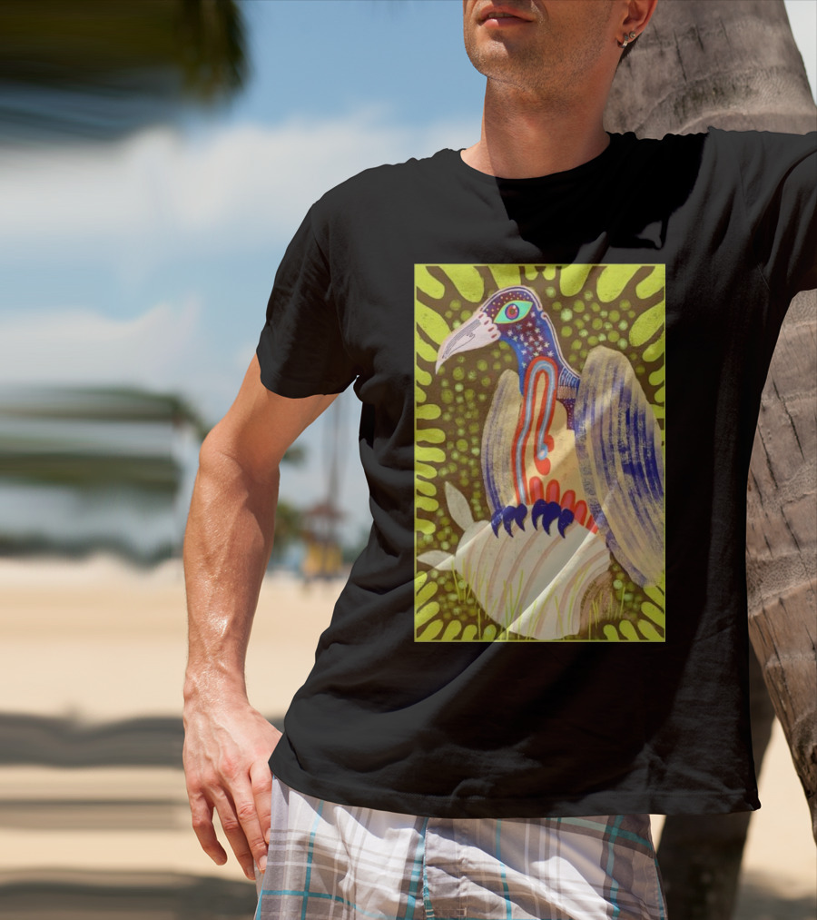 Bird Friends To The End Vivid Psychedelic Feathered Symbols T-Shirt