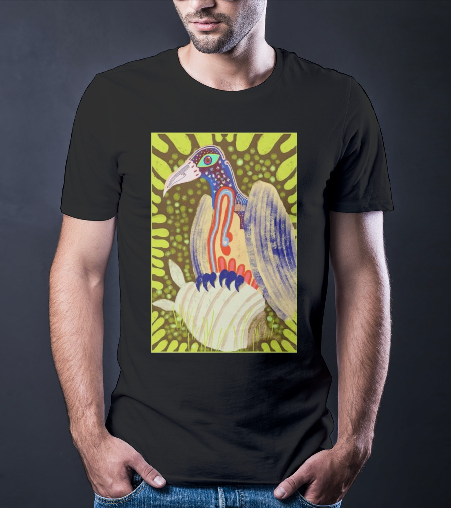 Bird Friends To The End Vivid Psychedelic Feathered Symbols T-Shirt