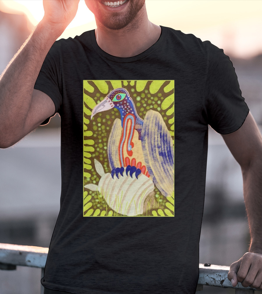 Bird Friends To The End Vivid Psychedelic Feathered Symbols T-Shirt