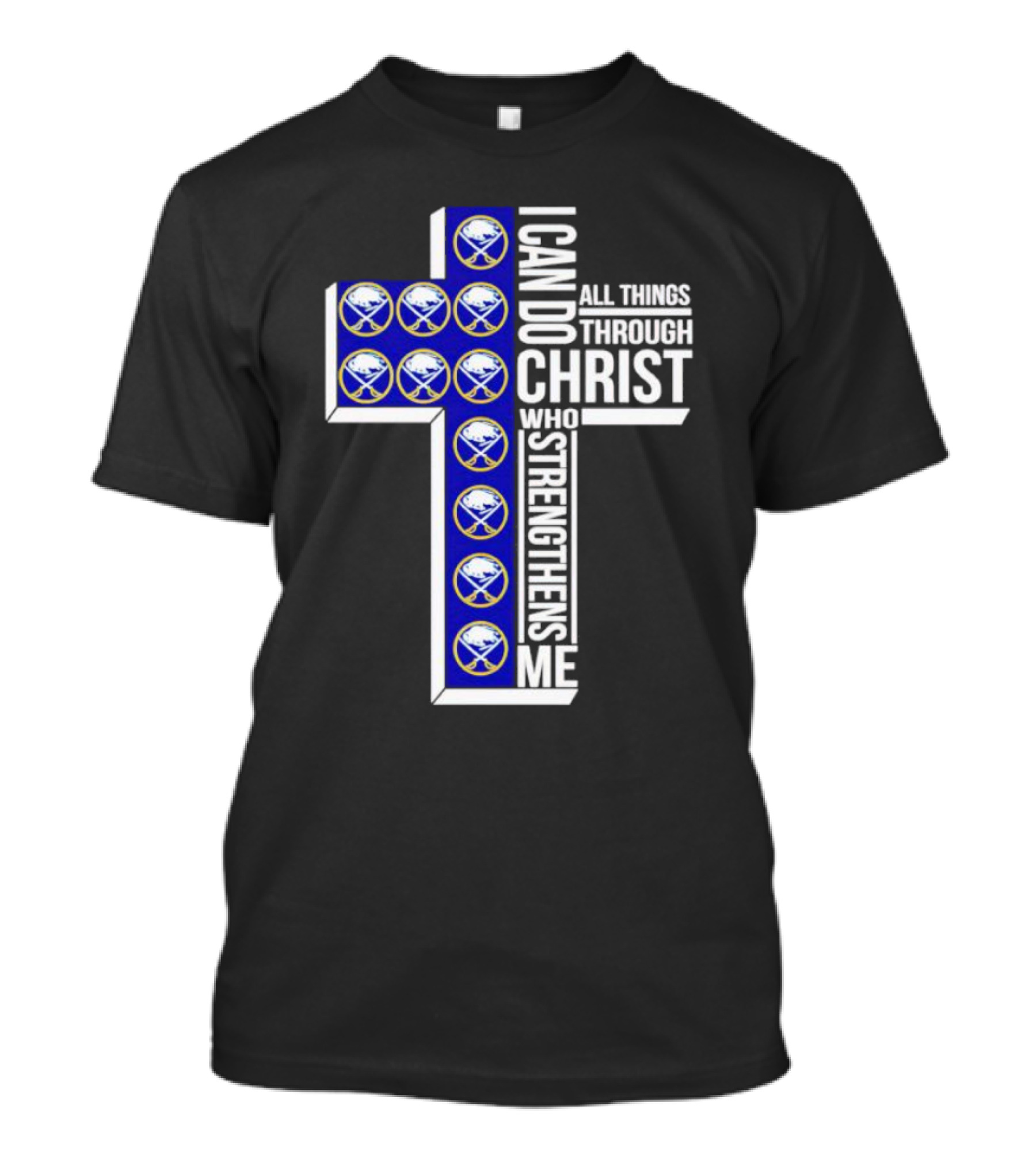Buffalo Sabres I Can Do All Things Through Christ Who Strengthens Me Cross T-Shirt