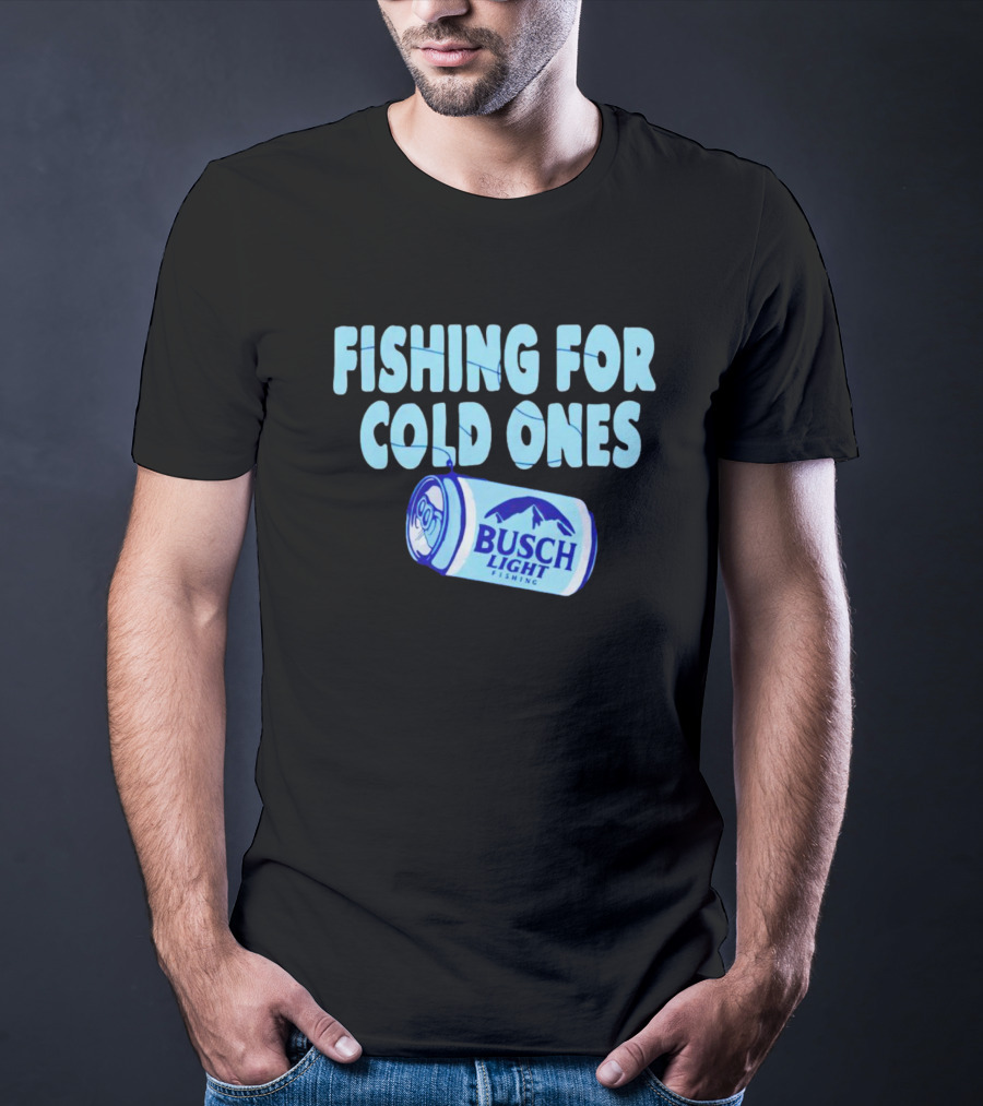 Fishing For Cold Ones Busch Light Fishing Can Mountains T-Shirt