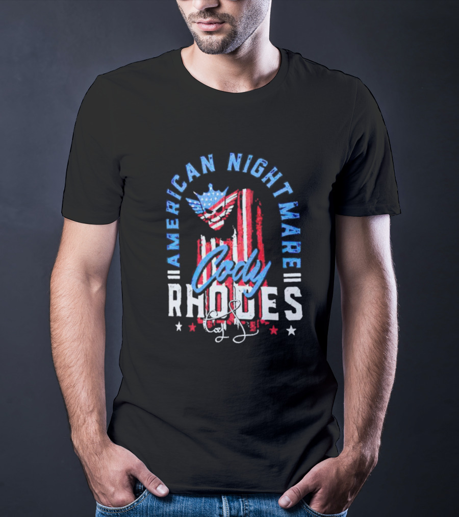 Cody Rhodes American Nightmare USA Flag Signature T-Shirt