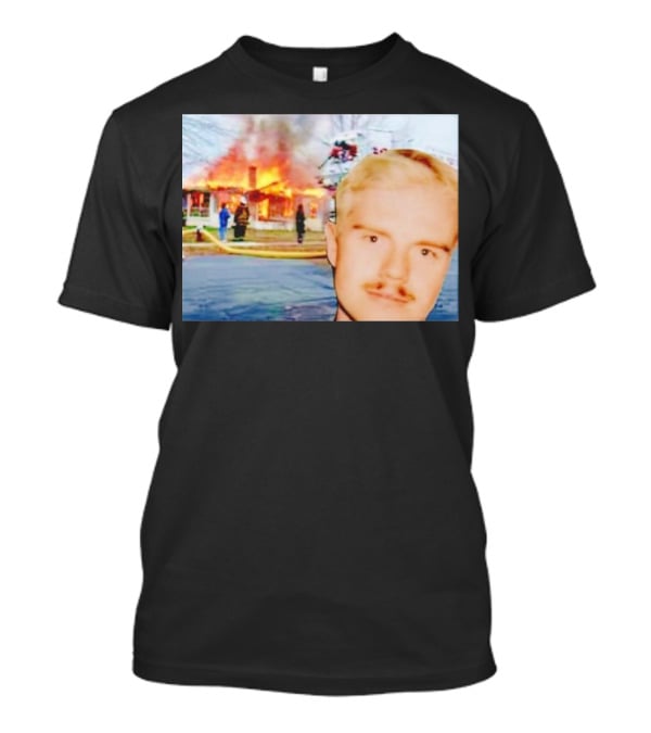 Lloyd Meme Fire Burning House Background T-Shirt