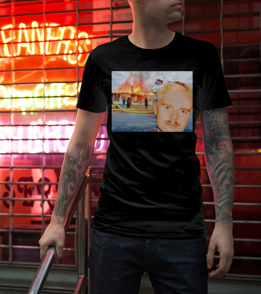 Lloyd Meme Fire Burning House Background T-Shirt