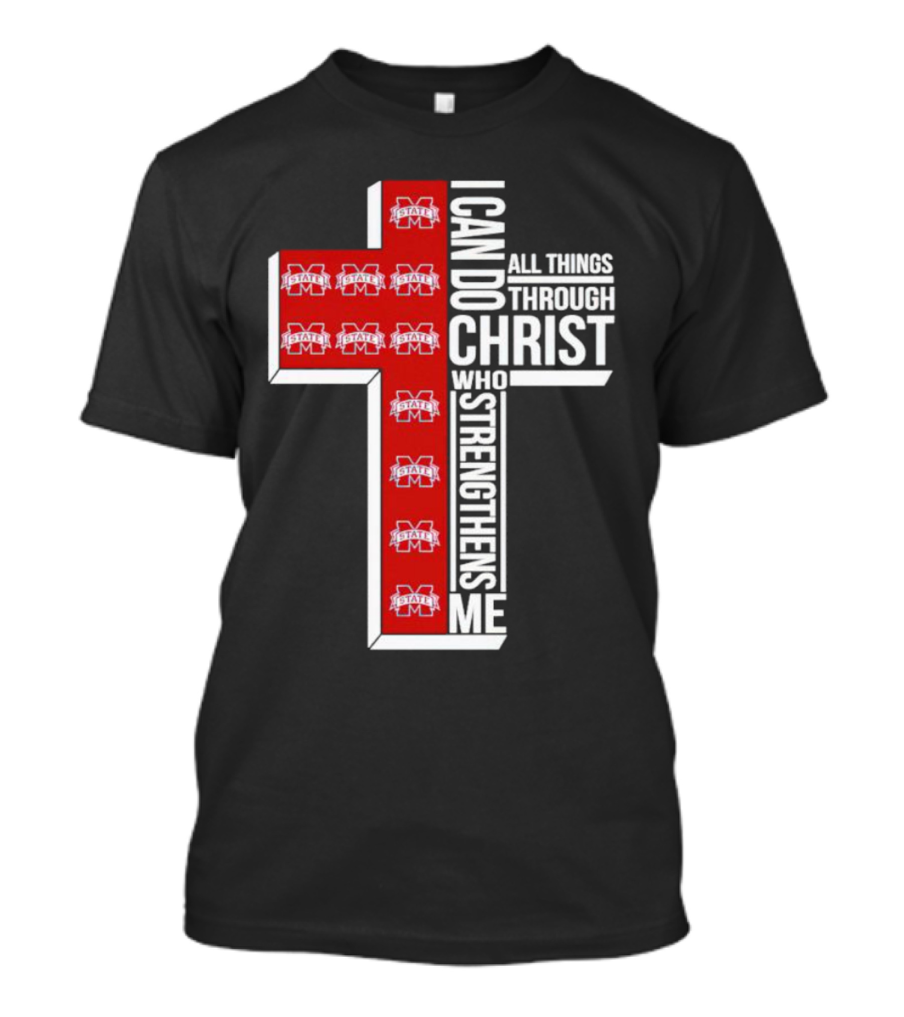 State Bulldogs I Can Do All Things Through Christ Who Strengthens Me Cross T-Shirt