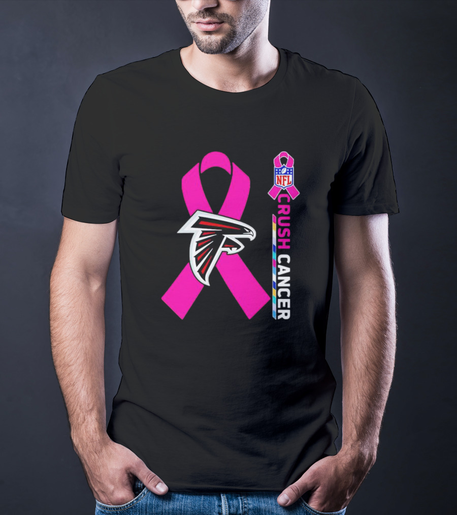 Atlanta Falcons NFL Pink Ribbon Crush Cancer Awareness T-Shirt