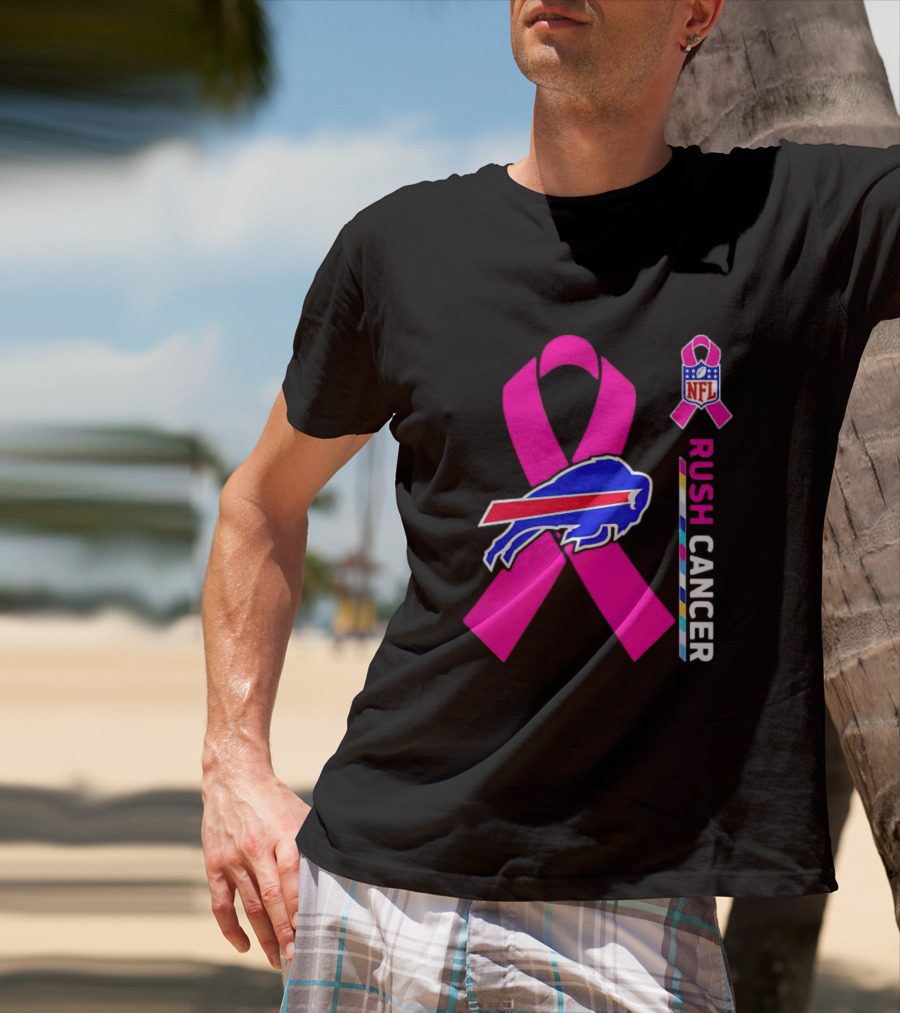 Buffalo Bills NFL Rush Cancer Pink Ribbon T-Shirt