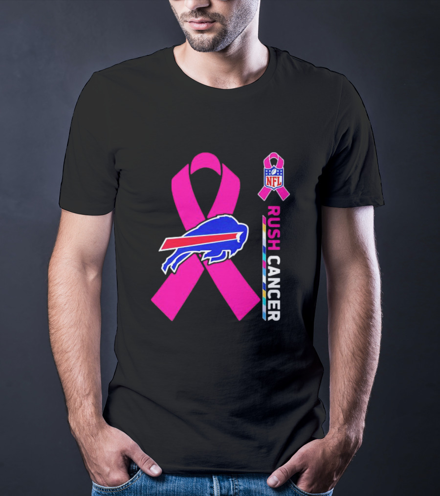 Buffalo Bills NFL Rush Cancer Pink Ribbon T-Shirt