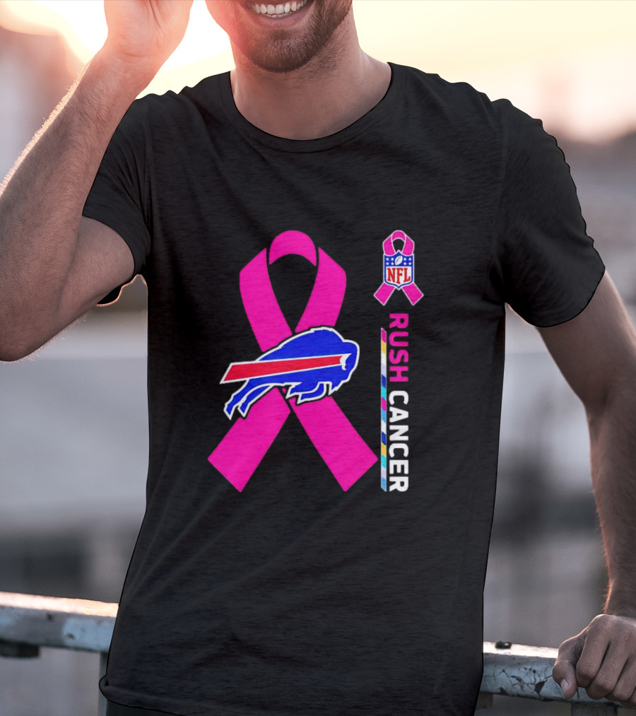 Buffalo Bills NFL Rush Cancer Pink Ribbon T-Shirt