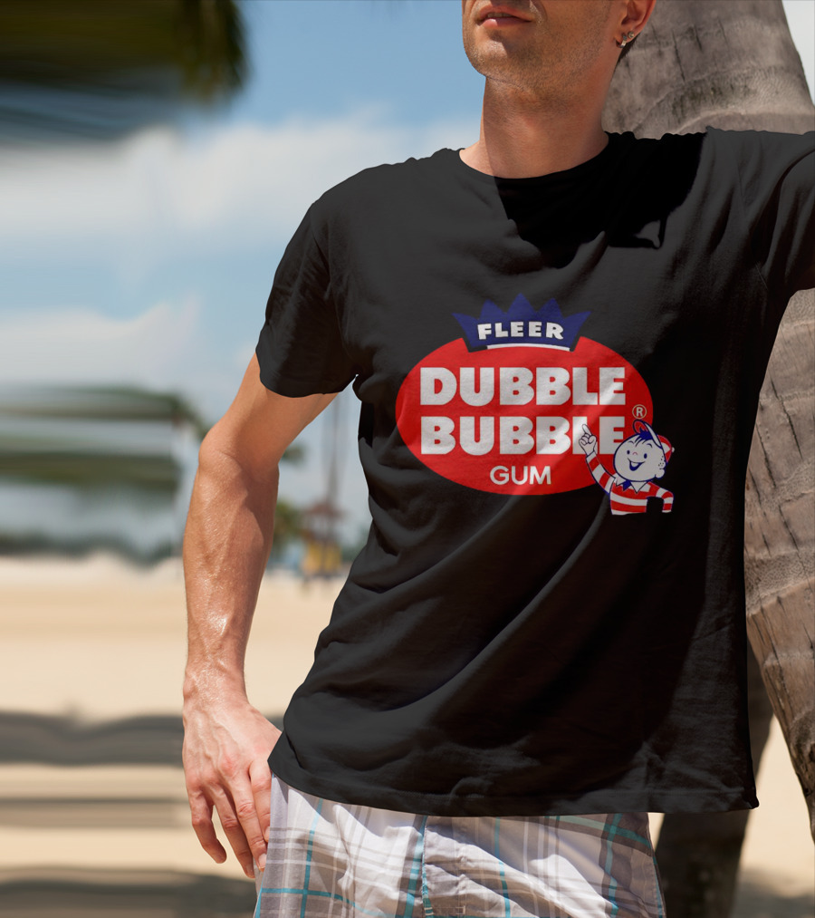 Fleer Dubble Bubble Gum Classic Logo With Character In Striped T-Shirt