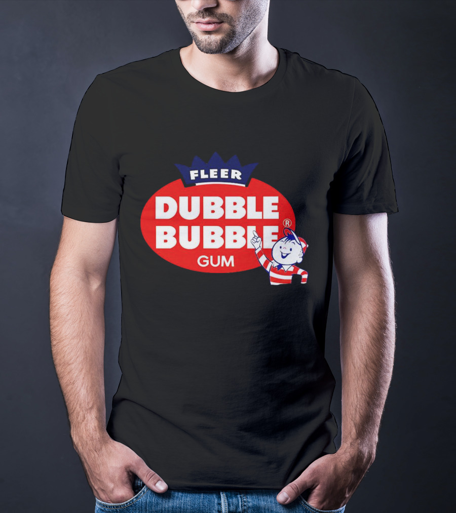Fleer Dubble Bubble Gum Classic Logo With Character In Striped T-Shirt