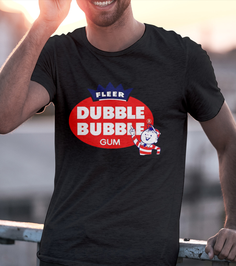 Fleer Dubble Bubble Gum Classic Logo With Character In Striped T-Shirt