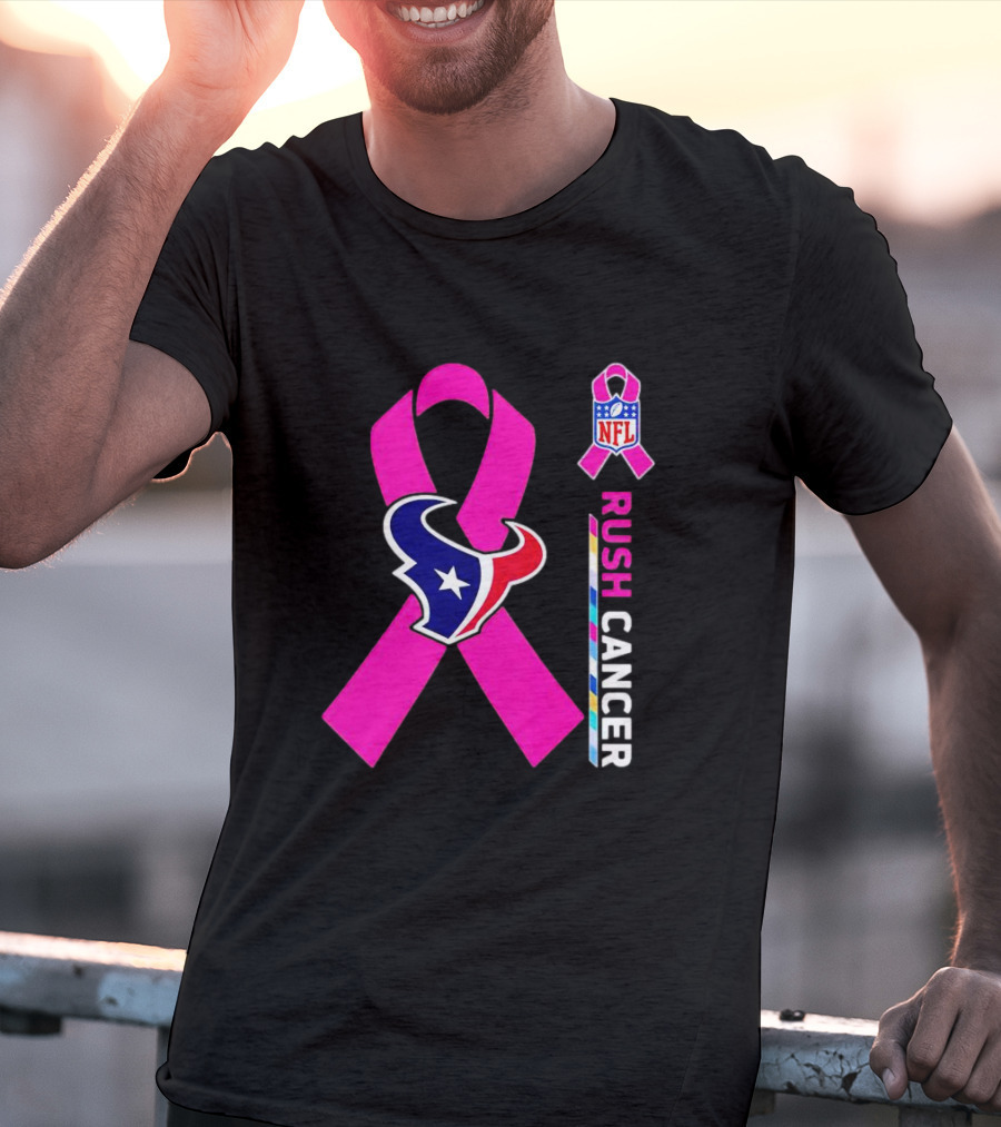 Houston Texans NFL Rush Crush Cancer Pink T-Shirt