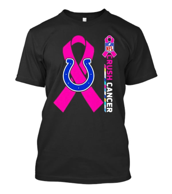 Indianapolis Colts NFL Pink Ribbon Crush Cancer T-Shirt
