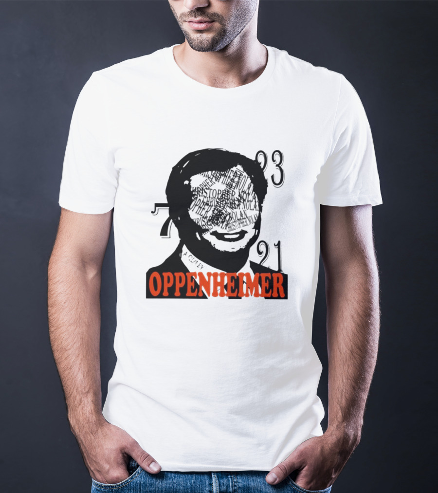 Christopher Nolan Oppenheimer Film Artwork With Numbers 7321 T-Shirt
