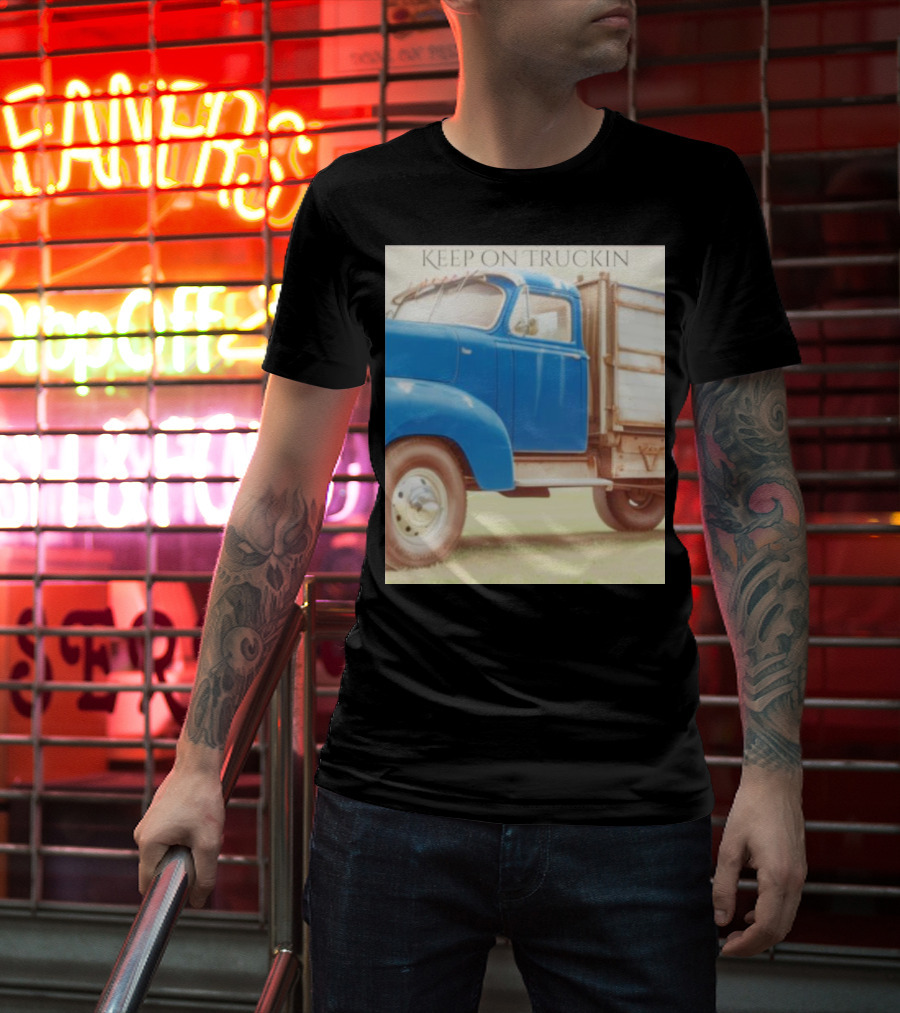 Keep On Truckin' Vintage Blue Truck Nostalgia T-Shirt