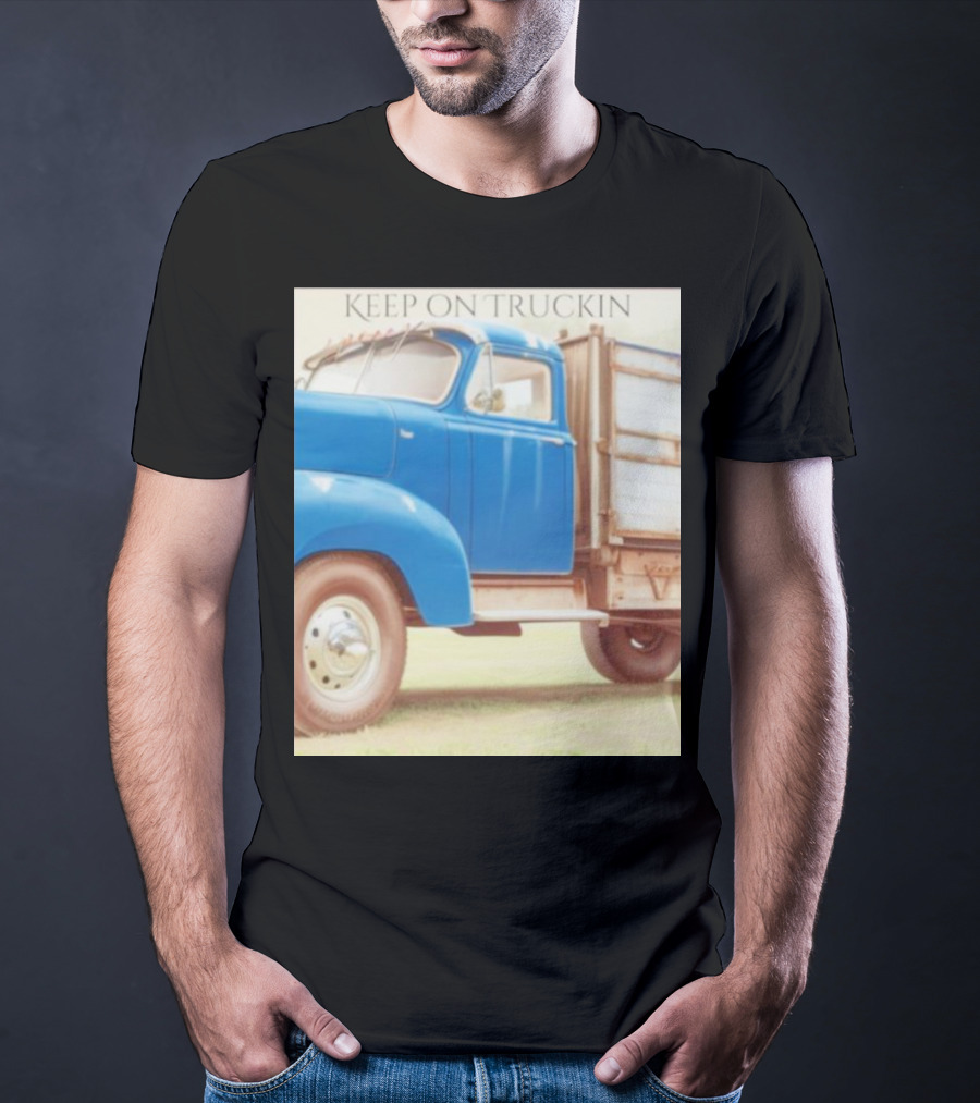Keep On Truckin' Vintage Blue Truck Nostalgia T-Shirt