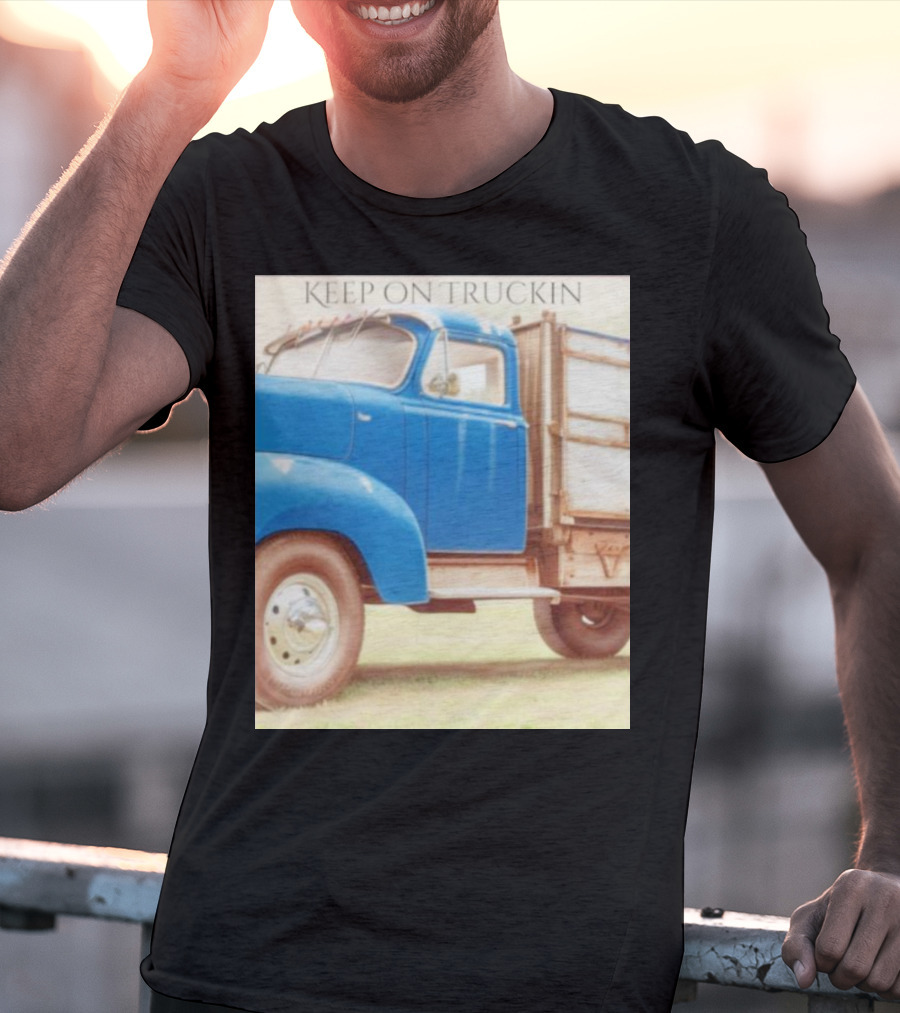 Keep On Truckin' Vintage Blue Truck Nostalgia T-Shirt