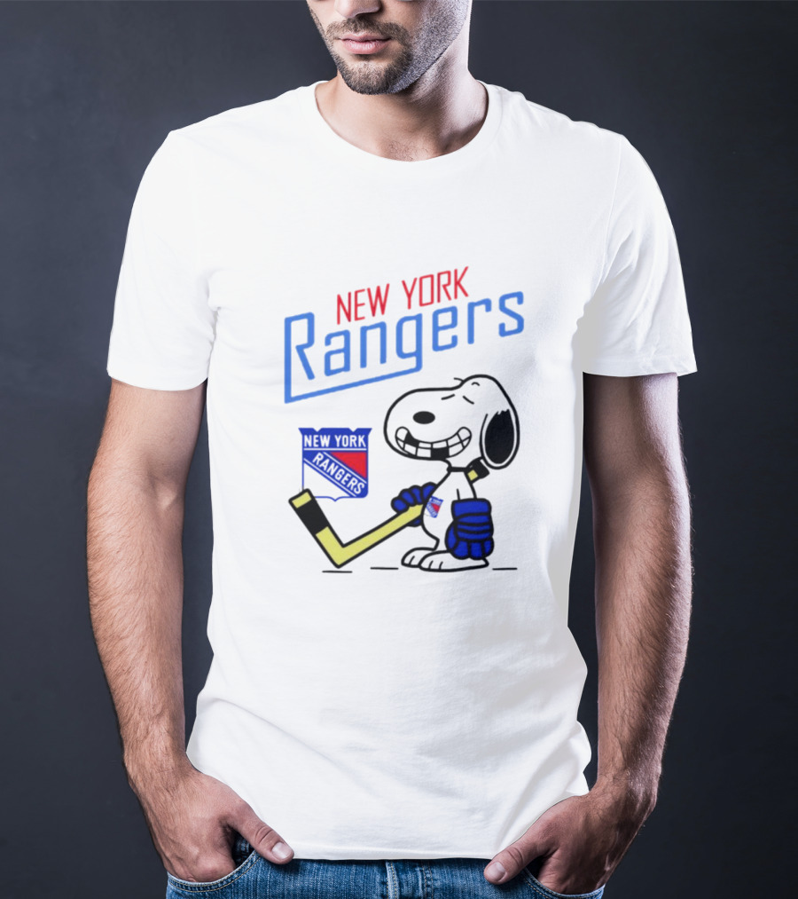 Snoopy New York Rangers Hockey Fan Iconic Collaboration T-Shirt
