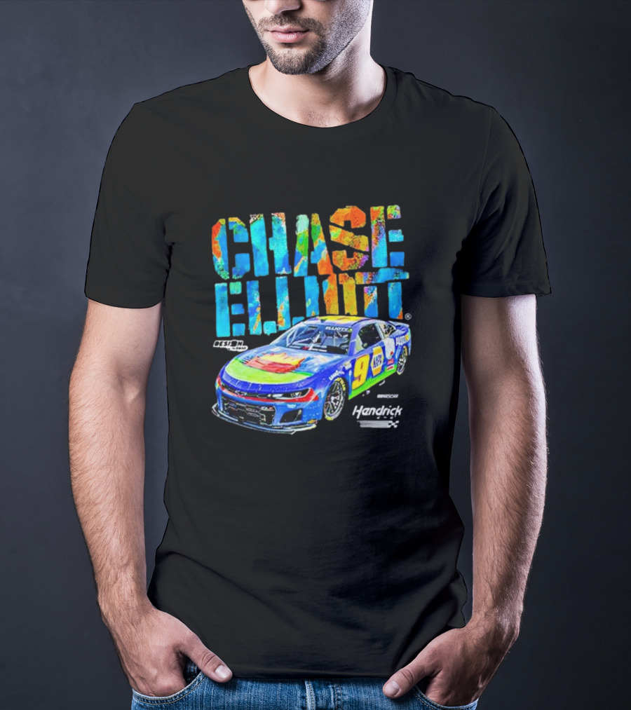 Chase Elliott #9 Hendrick Motorsports Colorful Design NASCAR Racer T-Shirt