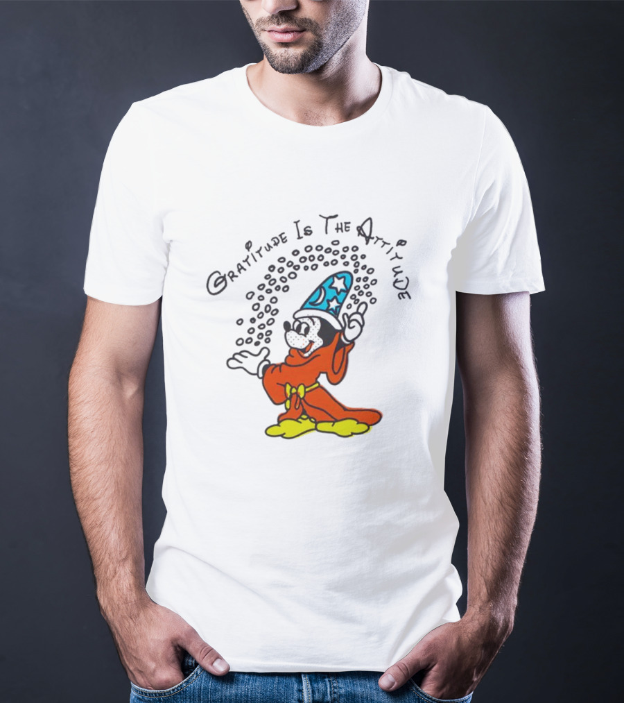 Mickey Mouse Gratitude Is The Attitude Sorcerer's Apprentice T-Shirt