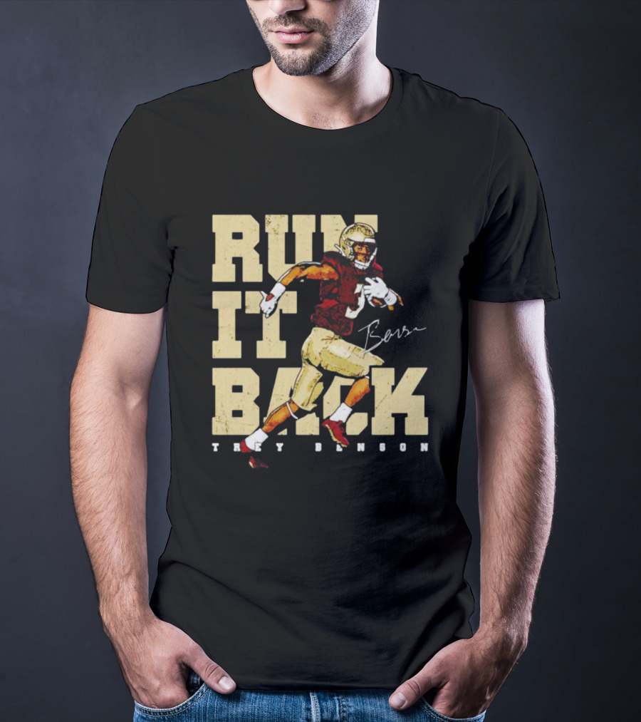 Run It Back Trey Benson Signature Football Player Action T-Shirt