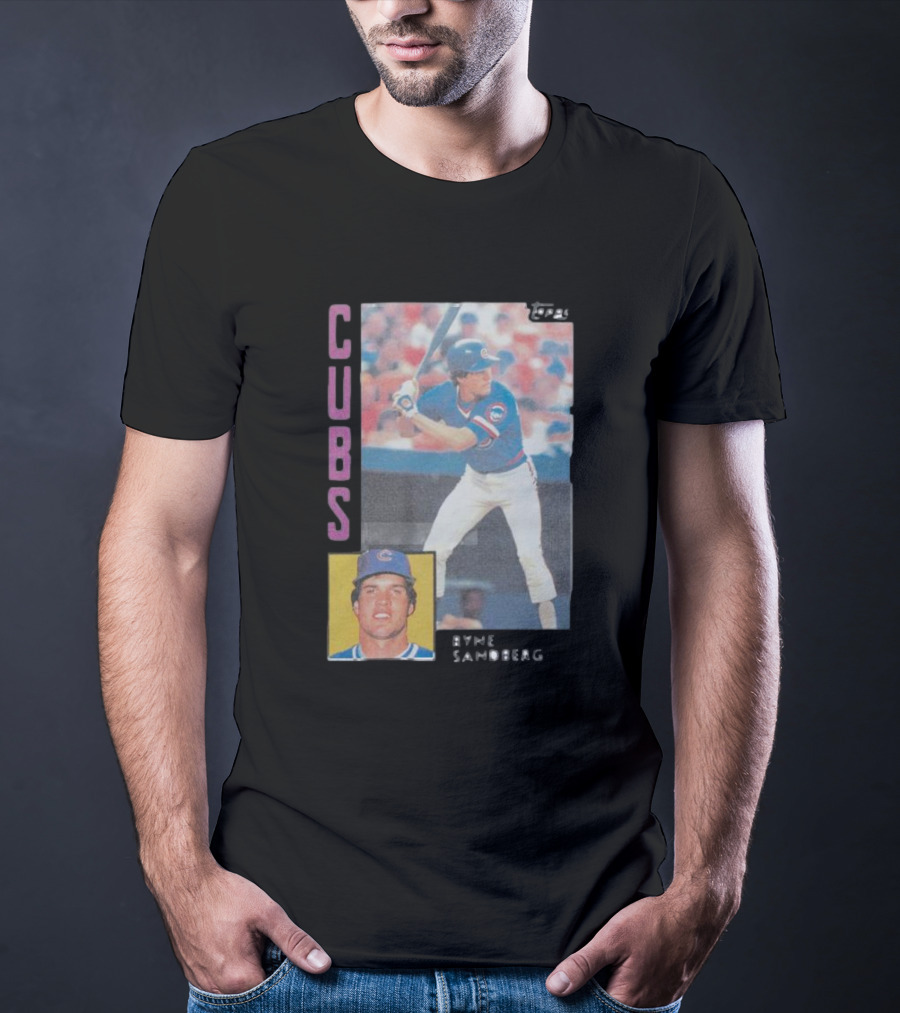 1984 Topps Ryne Sandberg Chicago Cubs Baseball Card T-Shirt