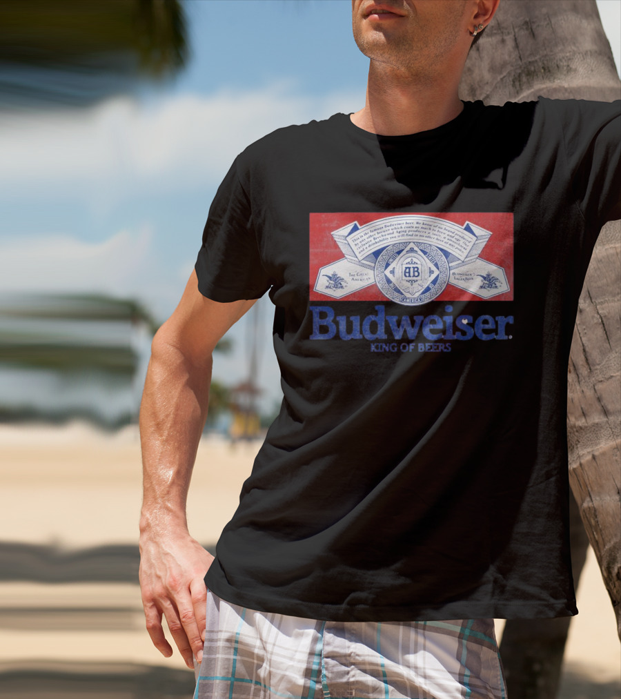 Budweiser King Of Beers The Great American Lager Label T-Shirt