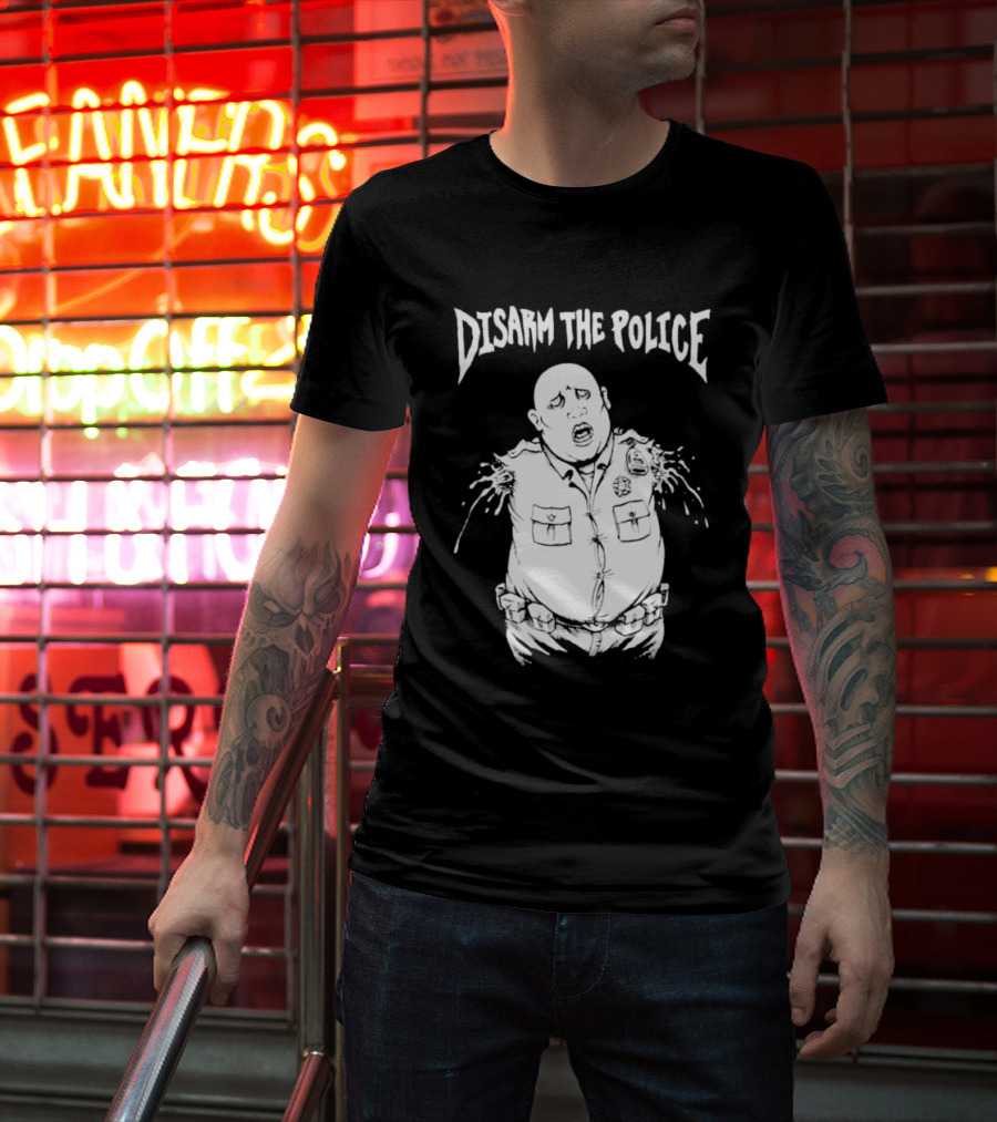 Disarm The Police Cartoon Style Officer T-Shirt
