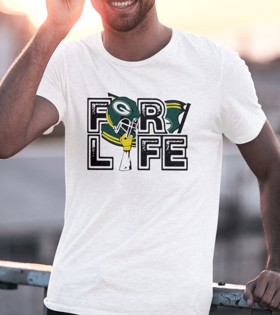 Green Bay Packers Helmet For Life T-Shirt