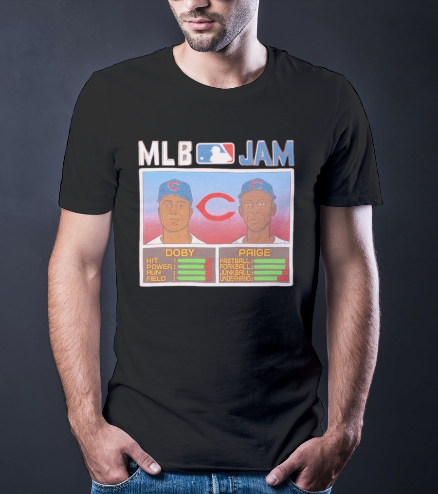 MLB Jam Cleveland Doby Paige Fastball Forkball Junkball Underhand T-Shirt