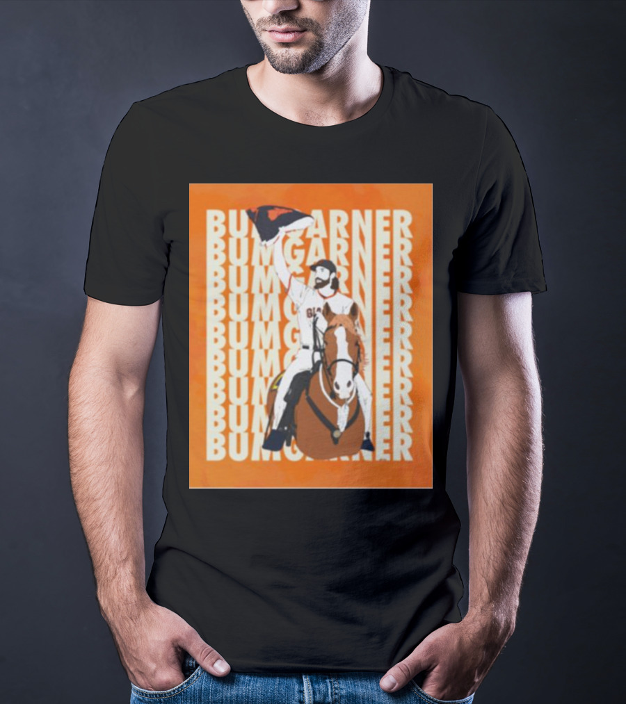 Bumgarner Riding Horse Giants Baseball Victory T-Shirt