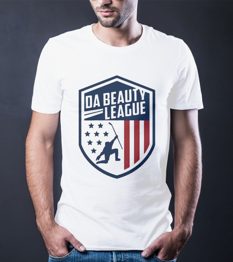 Happy Independence Day Da Beauty League Hockey Patriotic Shield T-Shirt