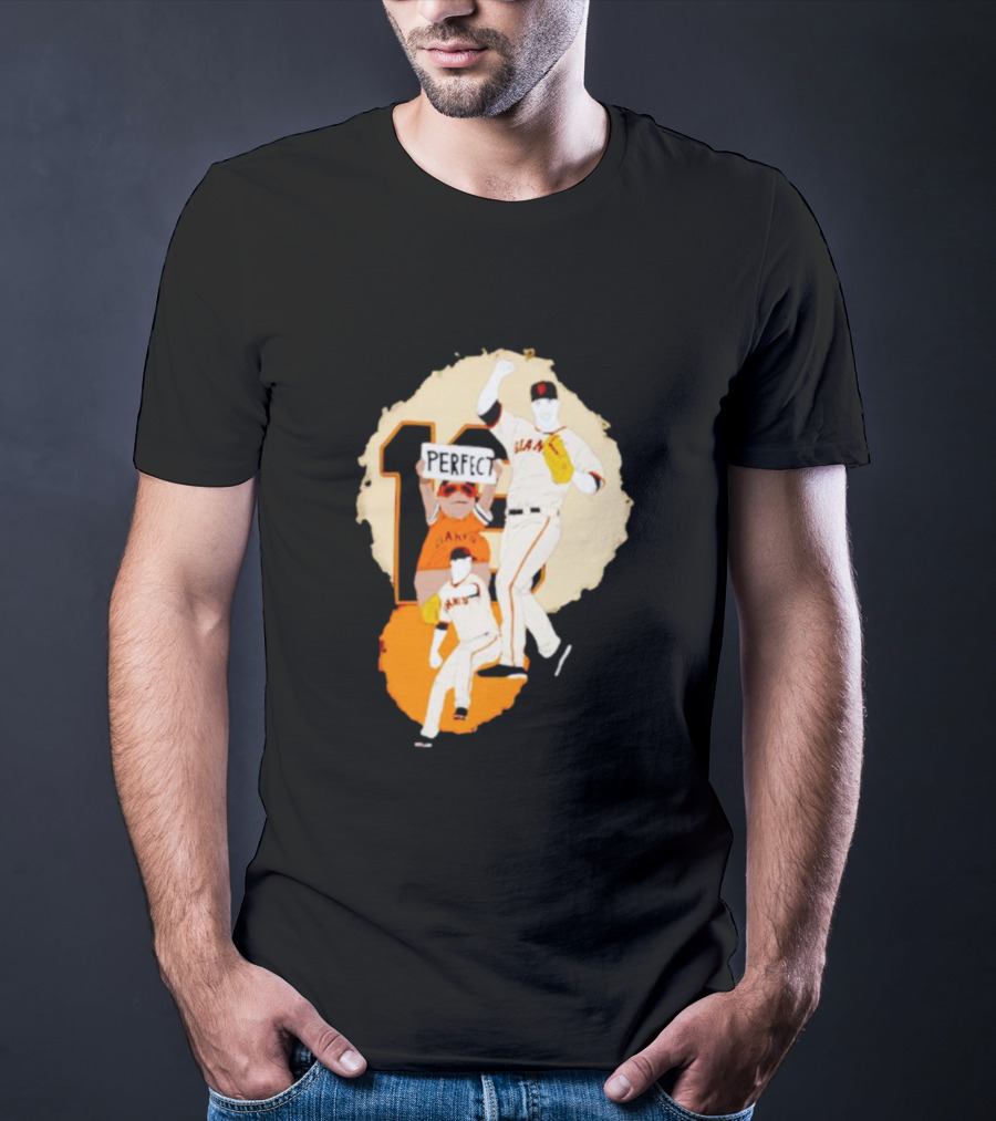 Perfect Game Giants Baseball Celebration Matt Cain T-Shirt