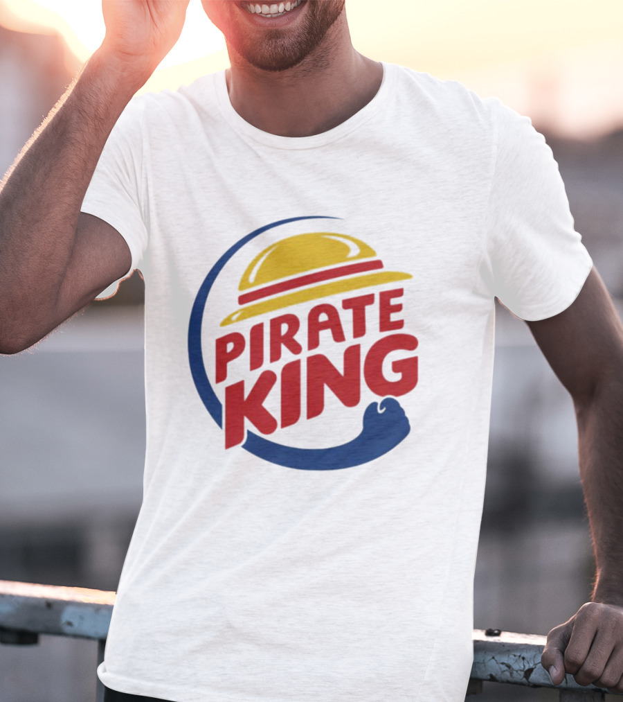 Pirate King Luffy Straw Hat One Piece Burger T-Shirt