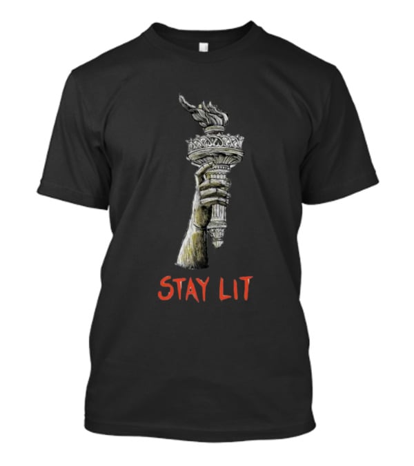 Say No To Autocracy And Fascism Stay Lit Torch Of Liberty T-Shirt