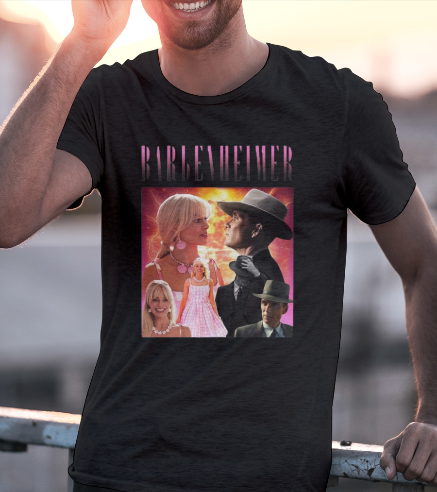 Barbenheimer Fusion Of Characters With Retro Style Elements T-Shirt