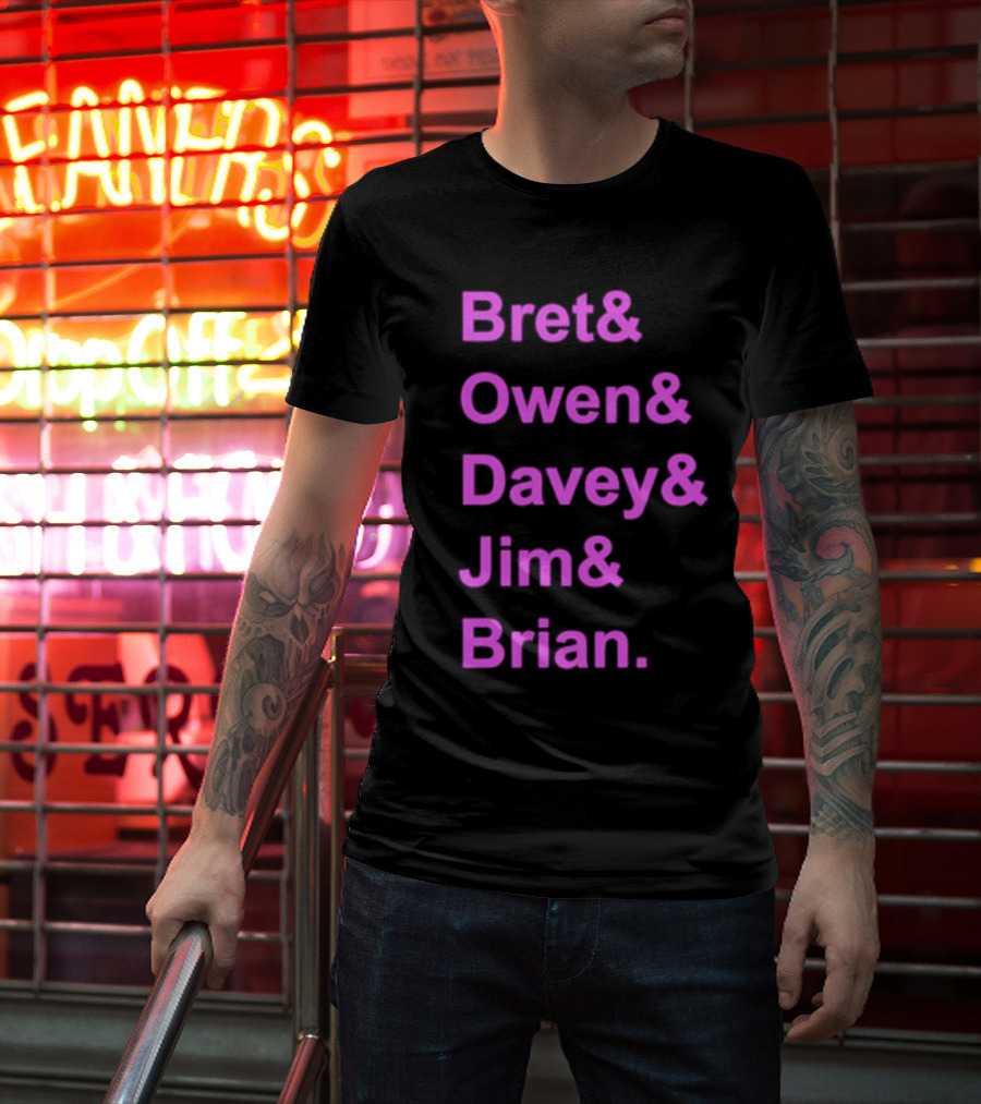 Bret Owen Davey Jim Brian Pink Text List T-Shirt