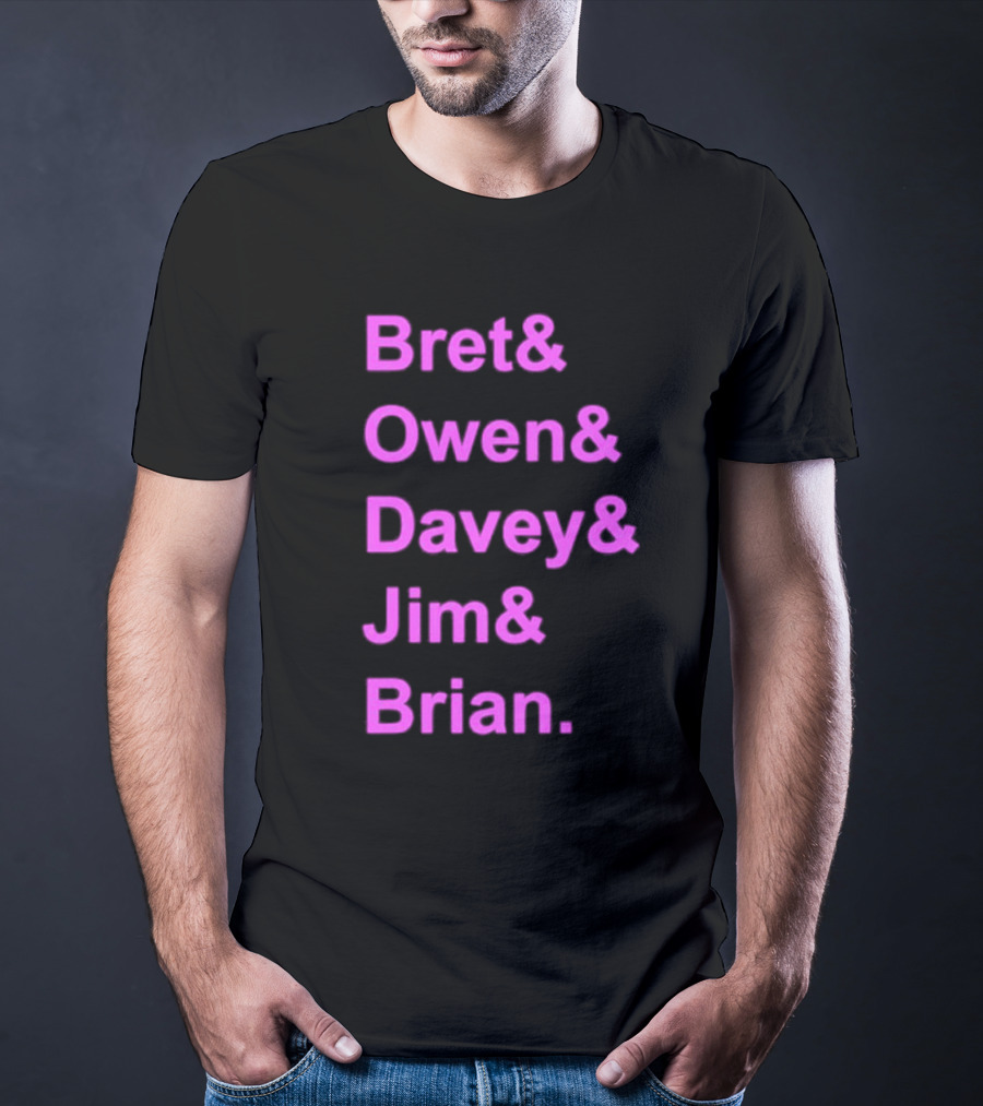 Bret Owen Davey Jim Brian Pink Text List T-Shirt