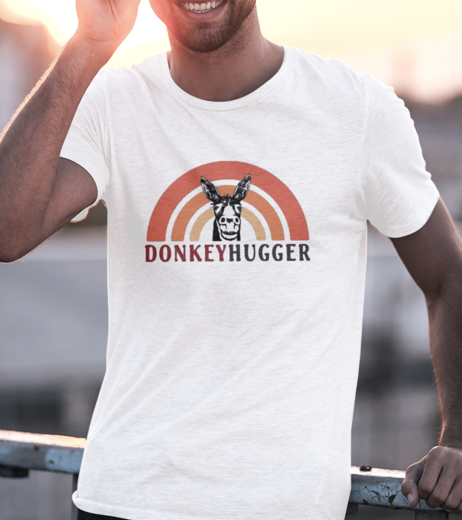 Donkey Hugger Retro Rainbow Arch T-Shirt